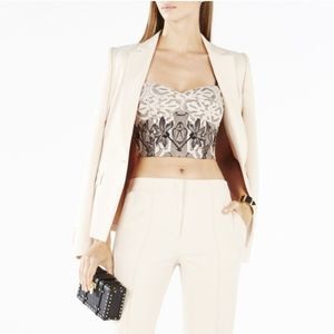 BCBG MAXAZRIA Pearle Two-Tone Floral‎ Lace Crop Top